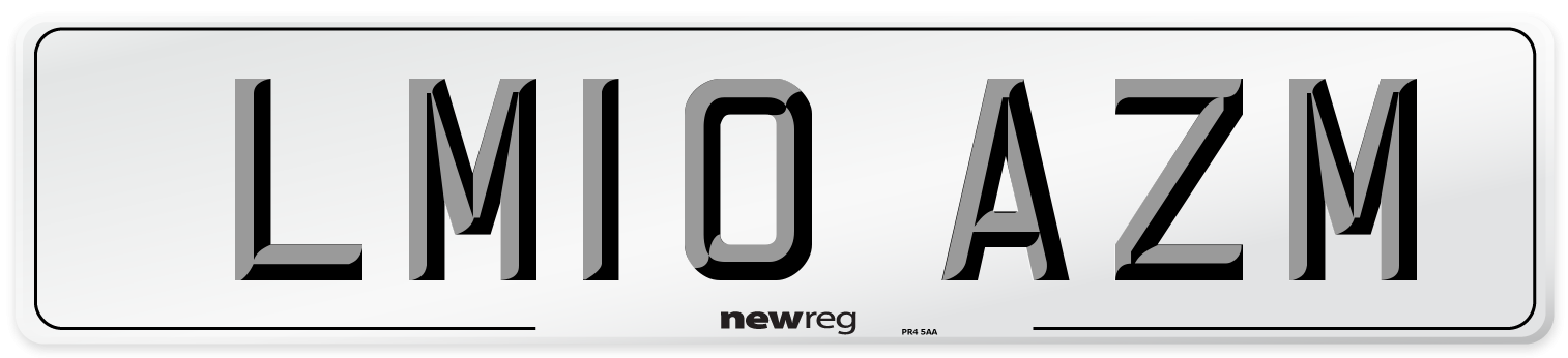 LM10 AZM Number Plate from New Reg